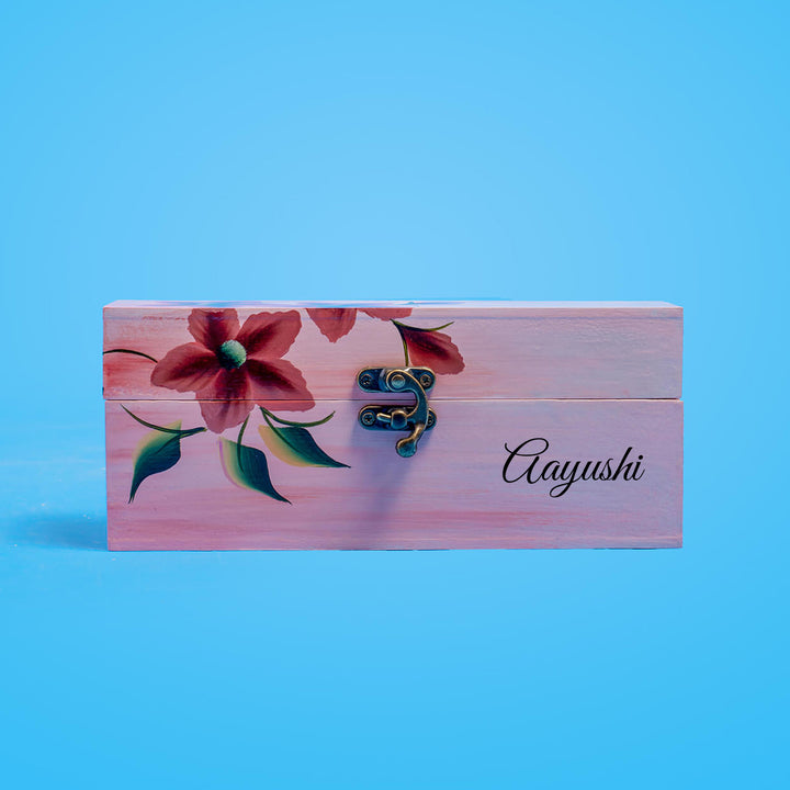 Personalized One Stroke Art Lipstick Box - Orange Flowers