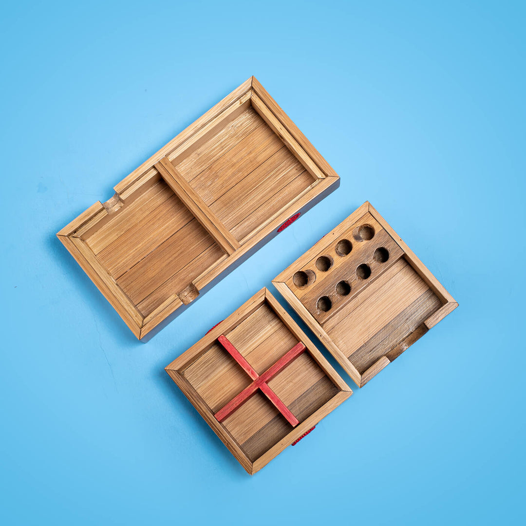 Handcrafted Bamboo Desk Organizer