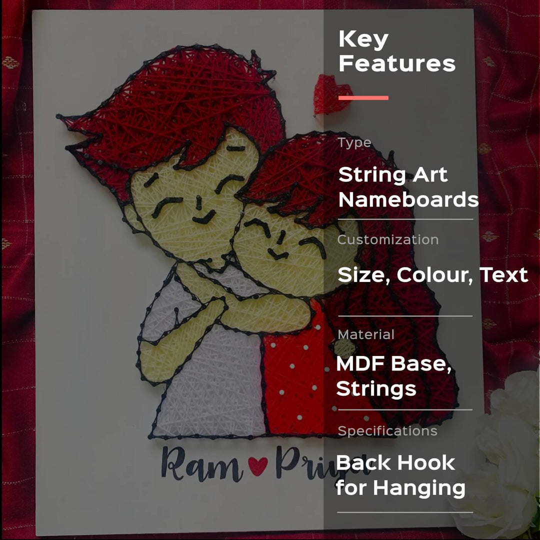 Couples String Art Board Best In Me - Front View with Text Overlay