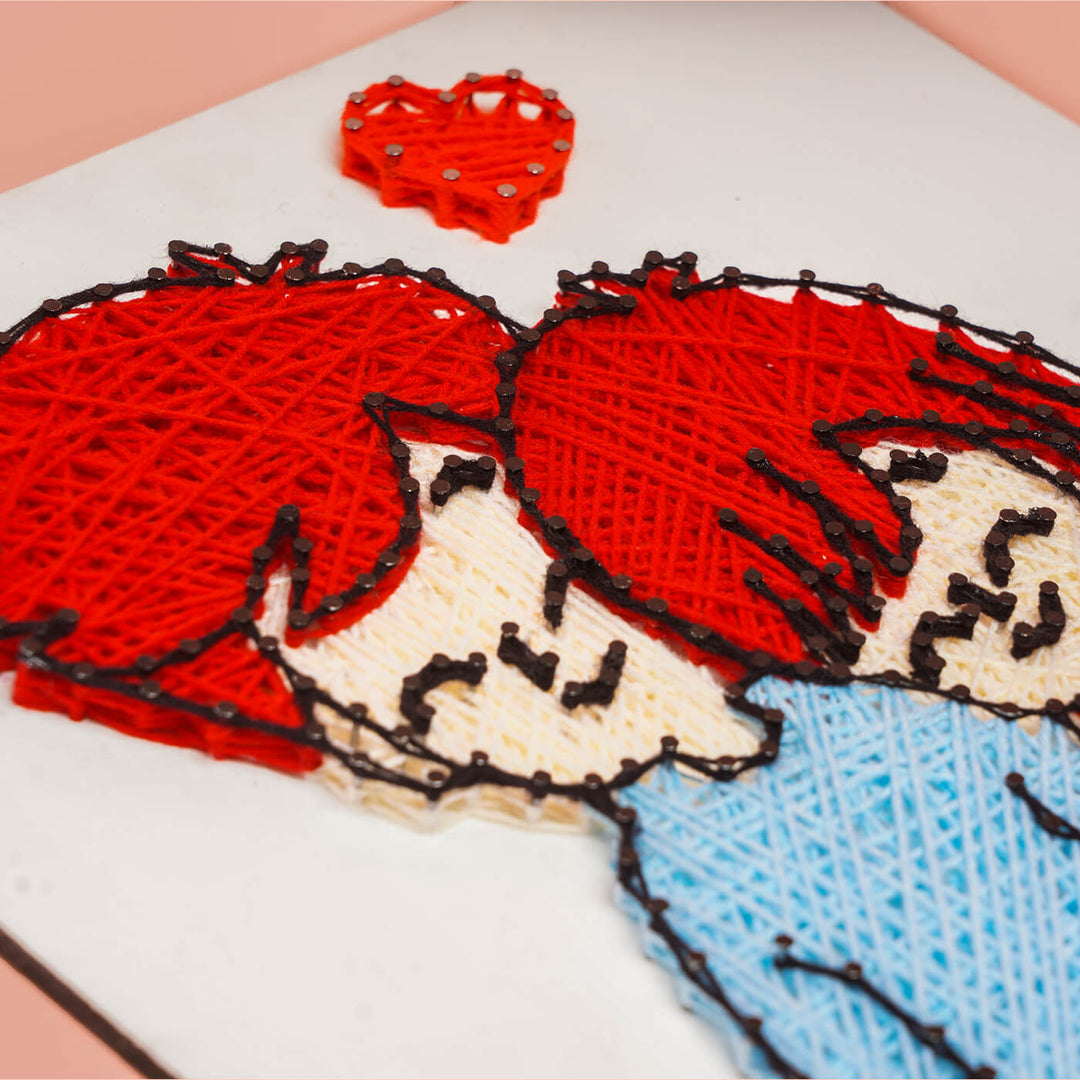 Couples String Art Board Best In Me - Close-up of String Art Detail