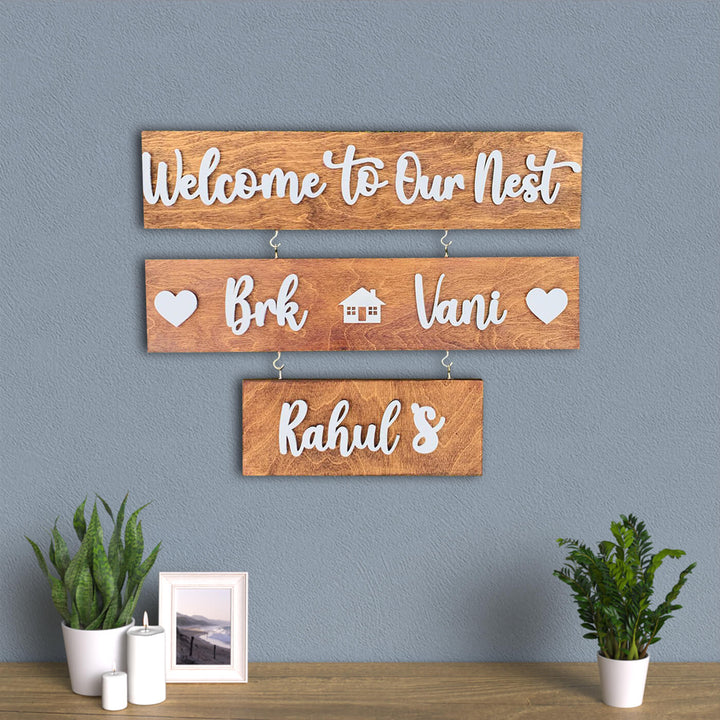 3 Pallet Rectangular Name Plate With 3D Letters - Mounted on Wall Display