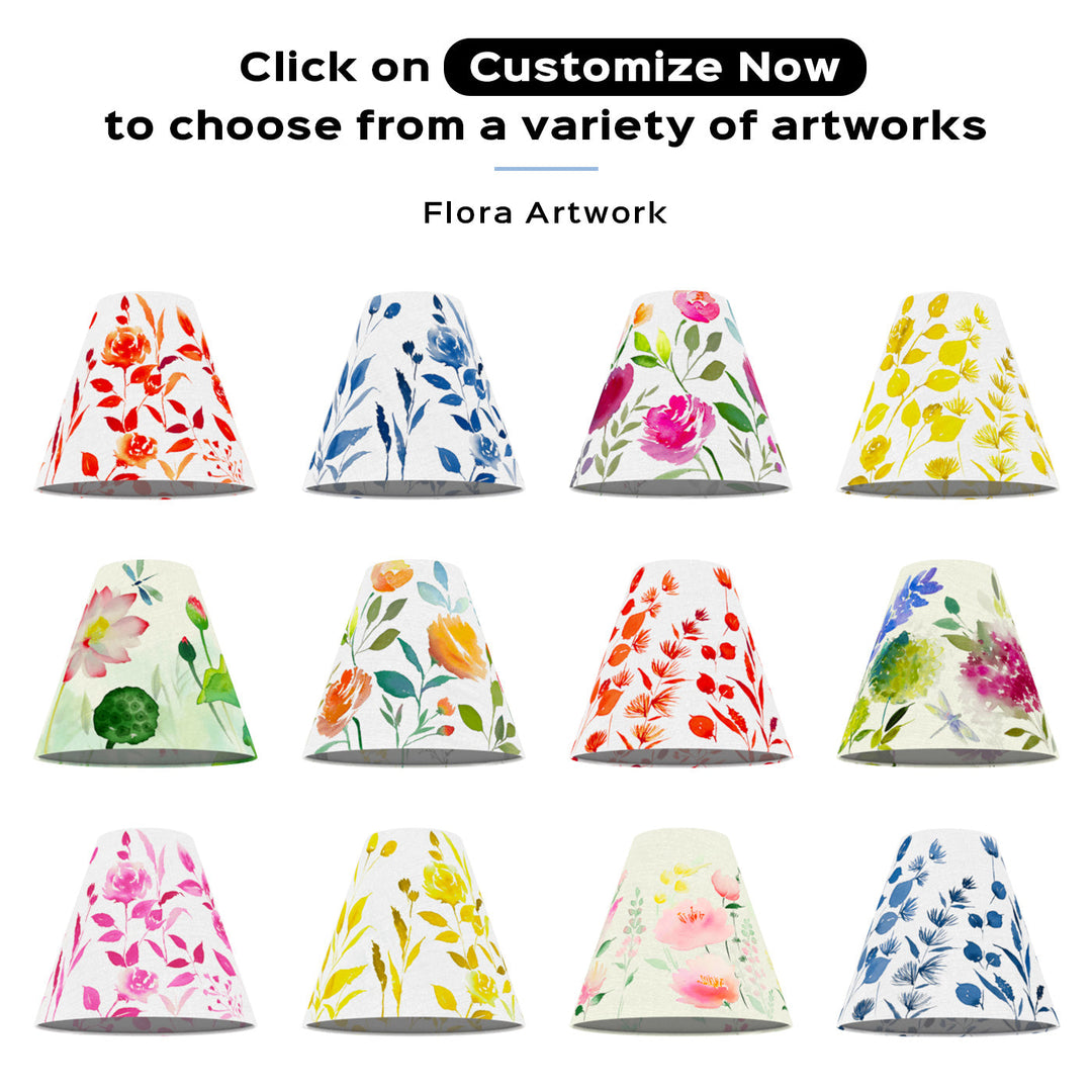 Handpainted Conical Tabletop Lamp