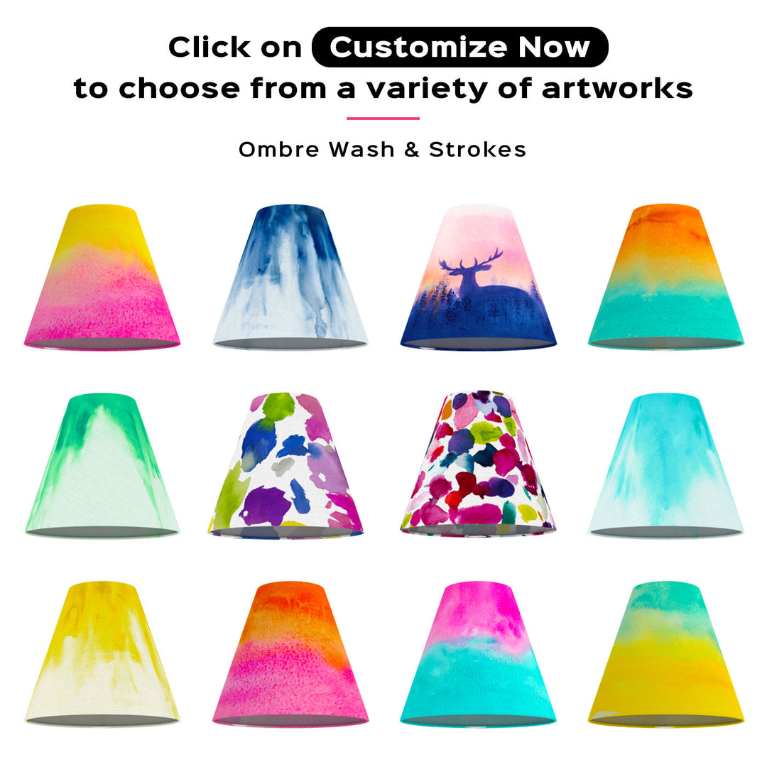 Handpainted Conical Tabletop Lamp