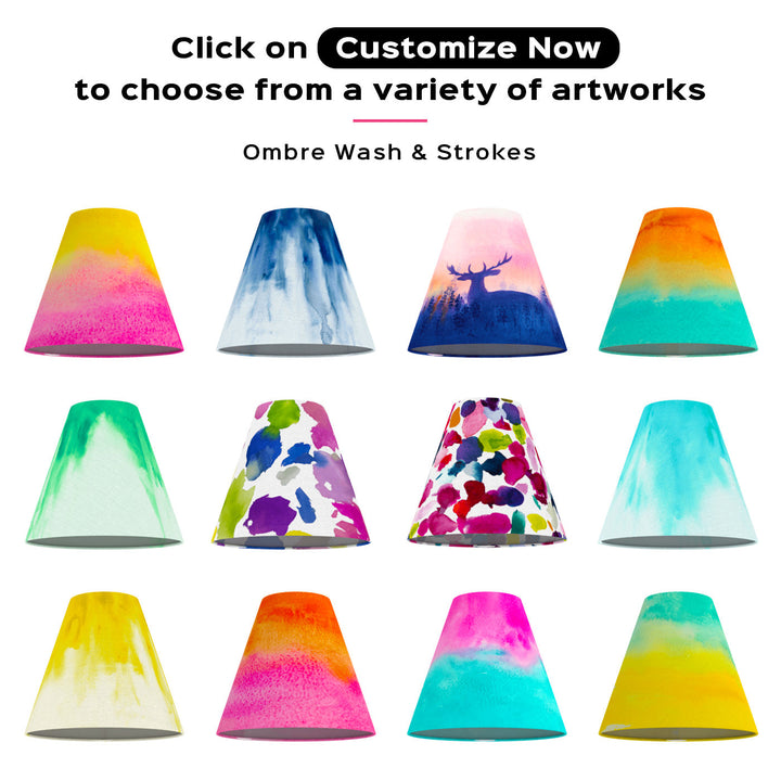 Handpainted Conical Tabletop Lamp