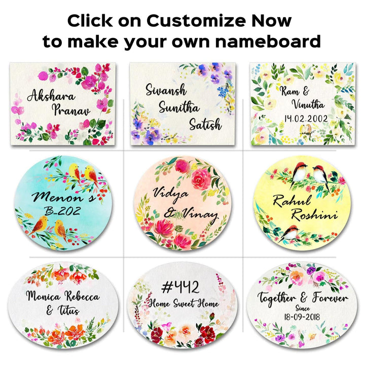 Hindi Marathi Oval Hand Painted Family Character Name Plate - Name Personalization Examples Grid