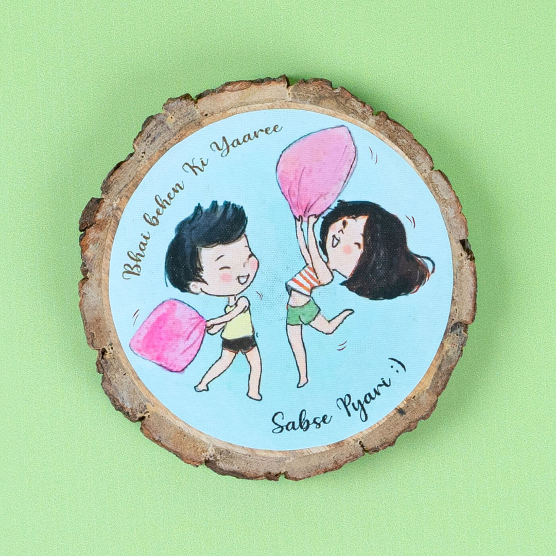 Rakhi Hamper For Bhabhi - Wooden Plaque Front View (15)