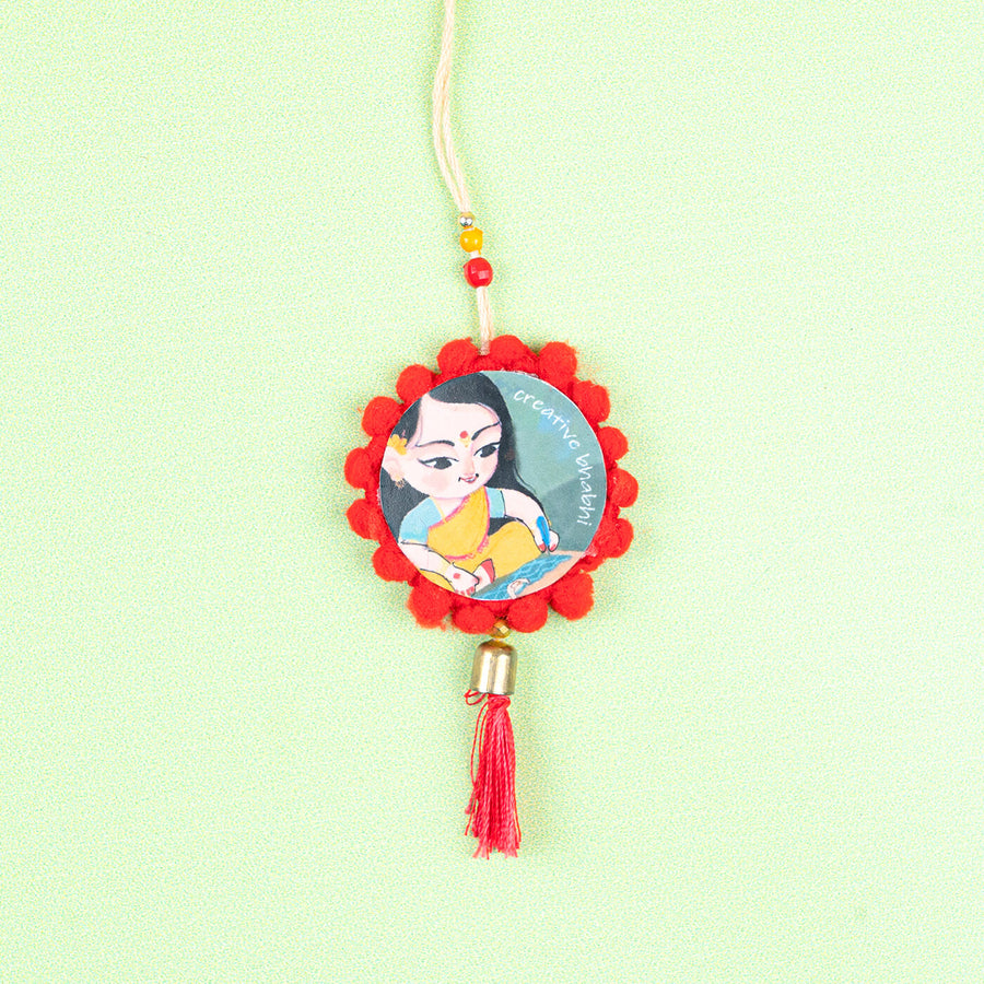 Character Illustration Rakhi For Bhabhi Creative Bhabhi - Front View Hanging Display