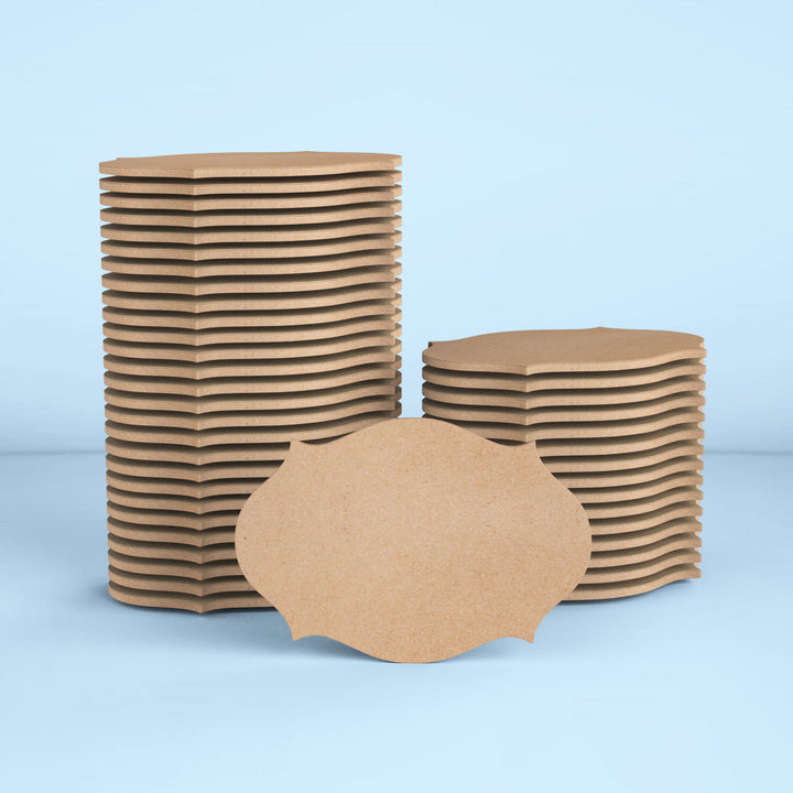 8mm MDF Nameboard With Canvas - Victorian Oval Cut