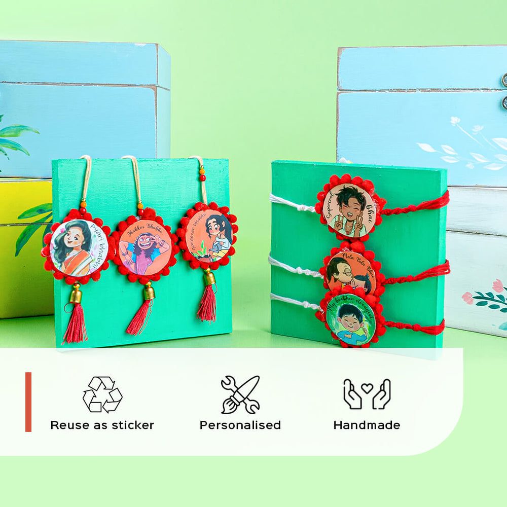 Character Illustration Rakhi For Bhabhi Jhakkas Bhabhi - Multiple Product Display with Features