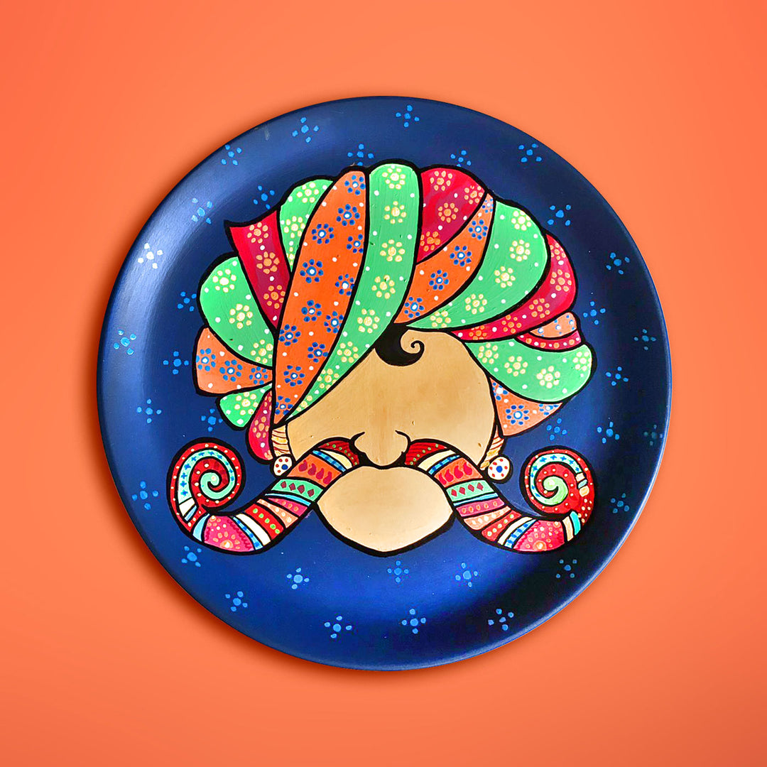 Rajasthan Man Terracotta Wall Plate