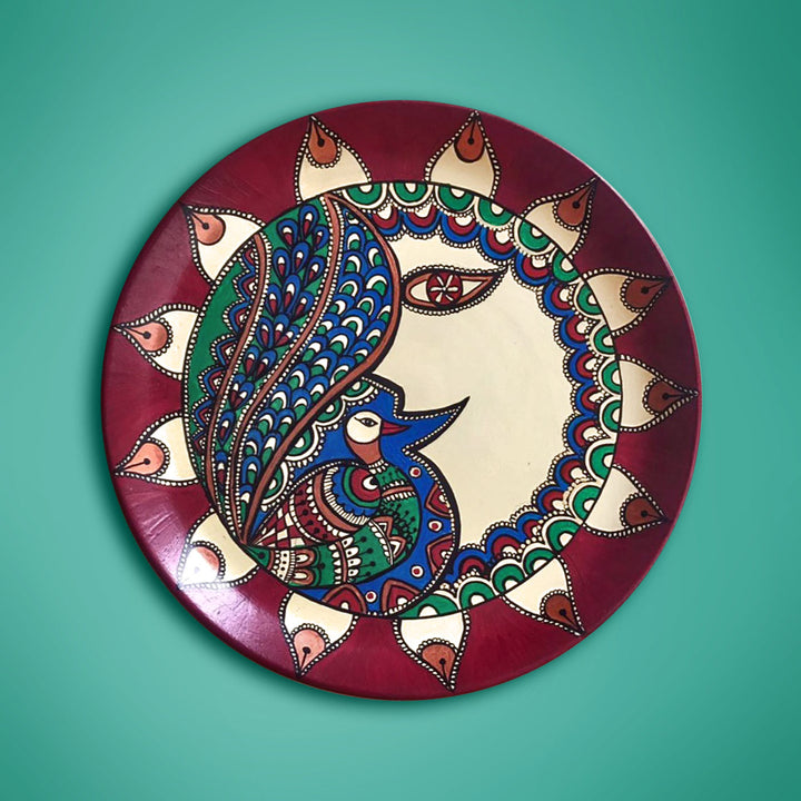 Fusion Kalamkari Moon Wall Plate