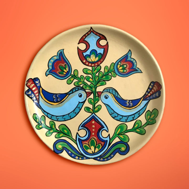 Hungarian Twin Birds Wall Plate