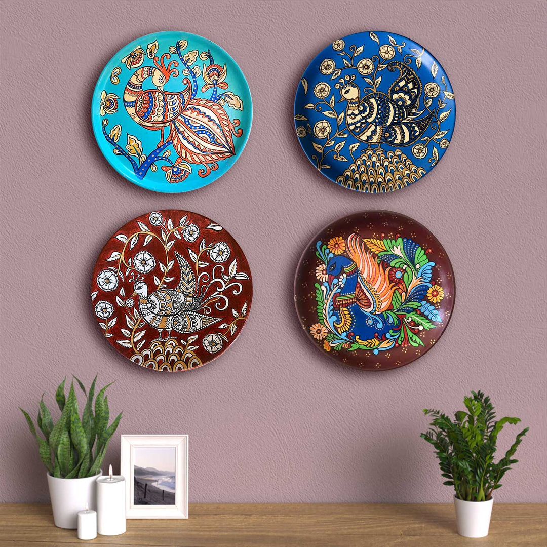 Kerala Mural Fusion Peacock Wall Plate