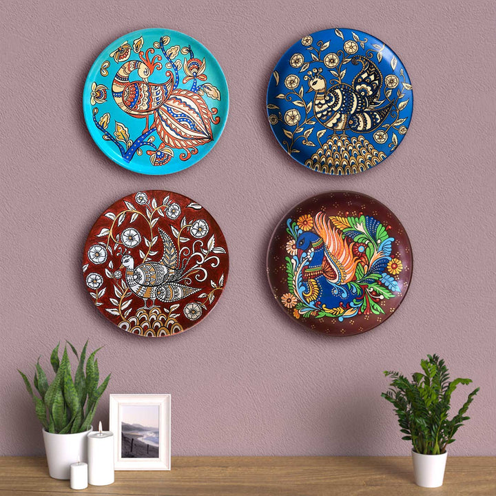 Kerala Mural Fusion Peacock Wall Plate