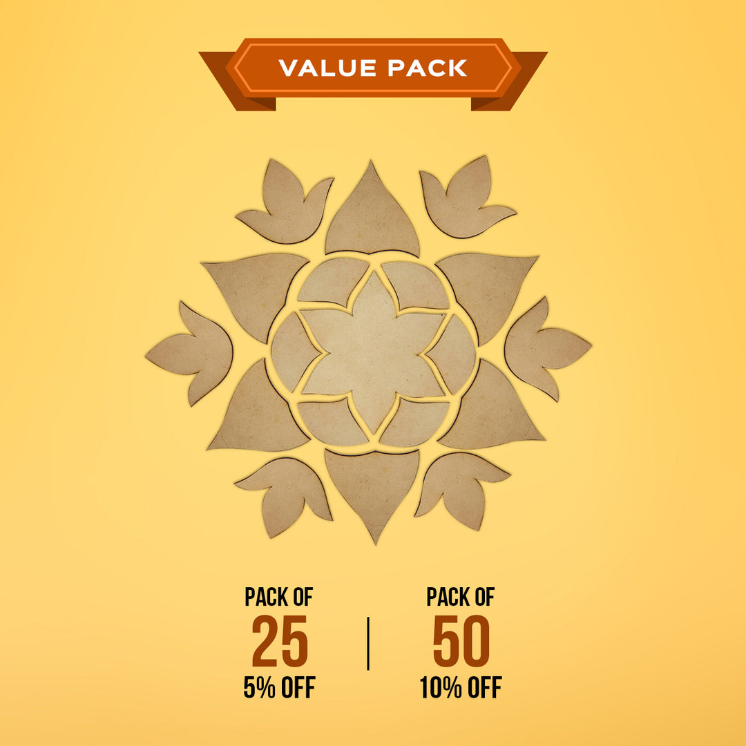 Saver Bundle - Ready to Paint MDF Floral Rangoli Base - RANG004