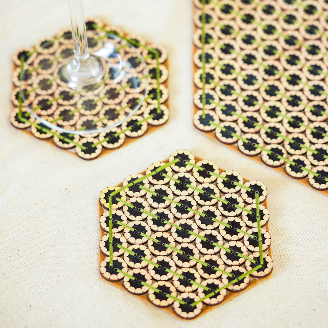Green Placemat and Coaster Combo