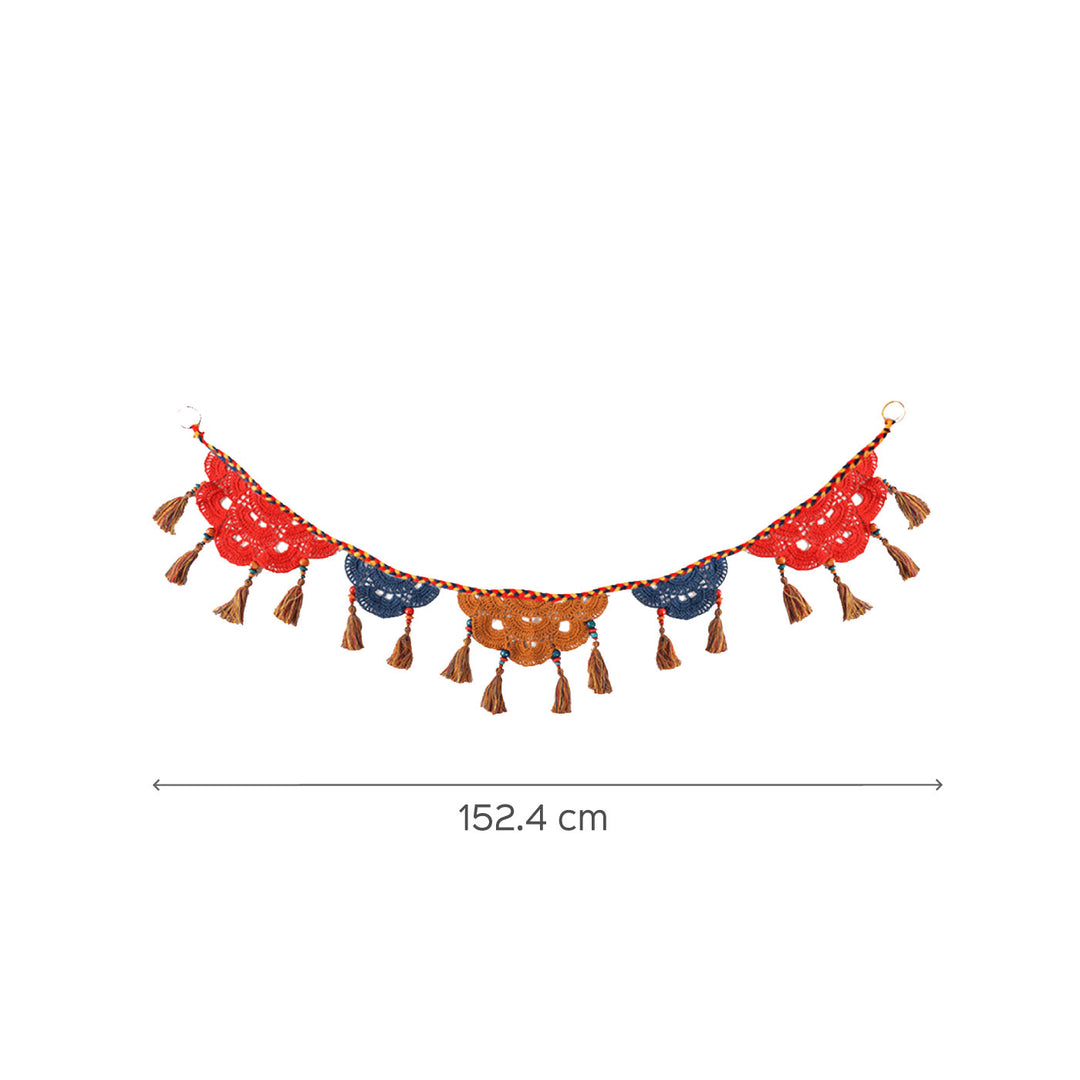 60 In | Vibrant Semi-Circular Crochet Toran