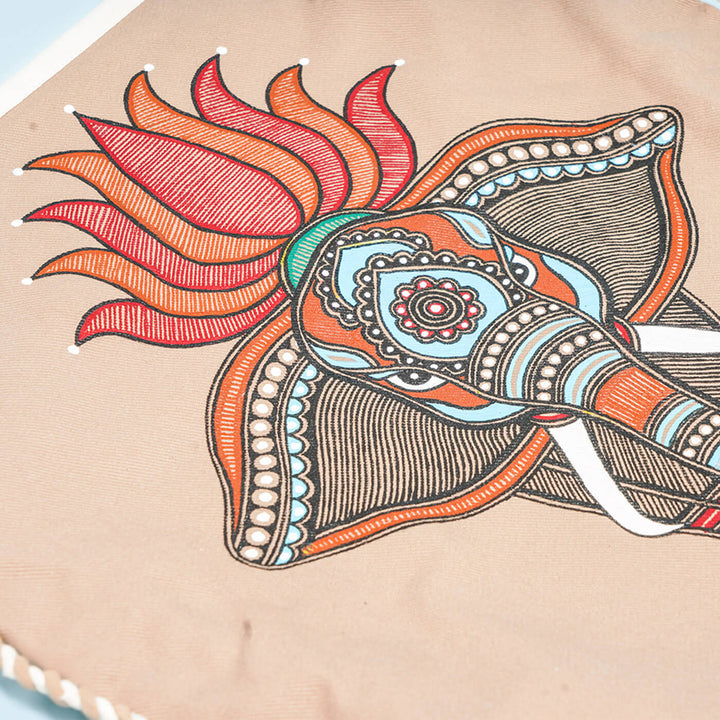 Ethnic Elephant Tote Bag in Brown