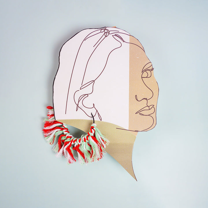 Multi-colored Macrame Tassled Earrings
