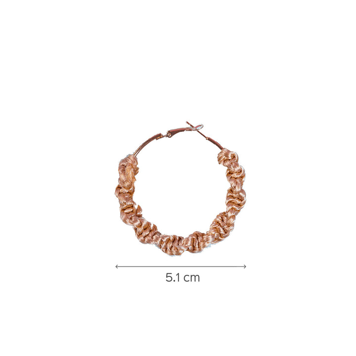 Lavender Twisted Macrame Hoop Earrings