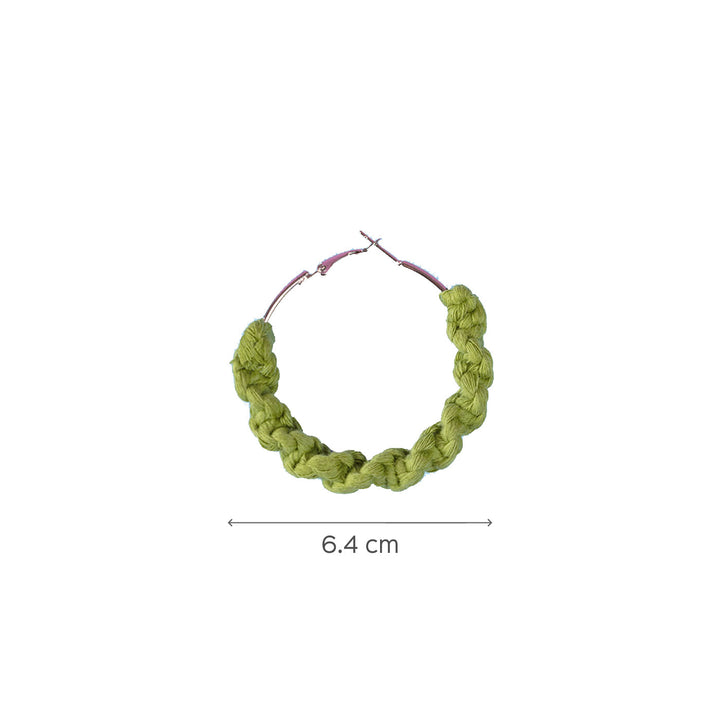 Shades of White and Red Macrame Hoop Earrings
