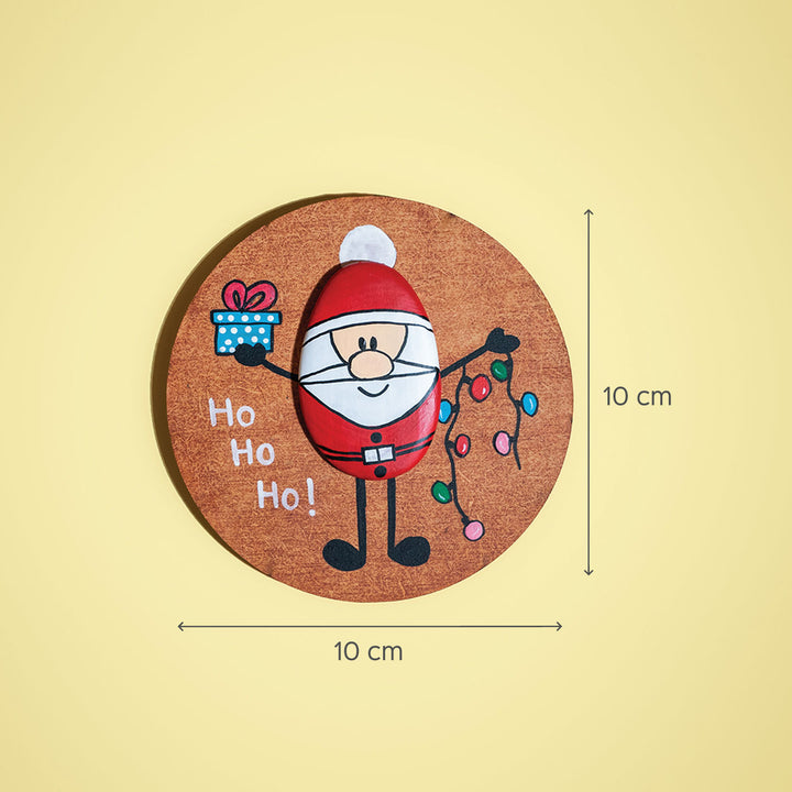 Santa Wooden and Clay Magnet