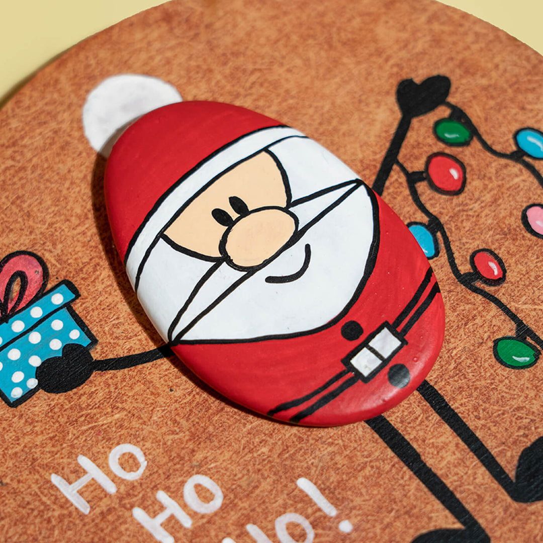 Santa Wooden and Clay Magnet