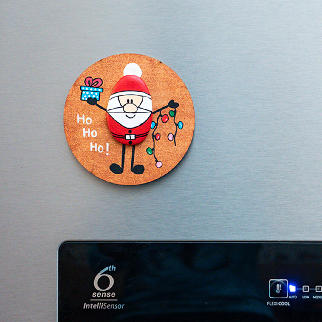 Santa Wooden and Clay Magnet