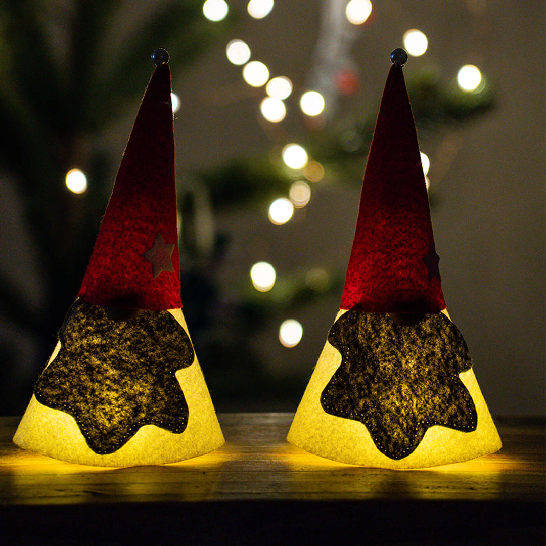 Handmade Upcycled Gnomes Felt Table Decor For Christmas Tree Decoration | Set Of 2