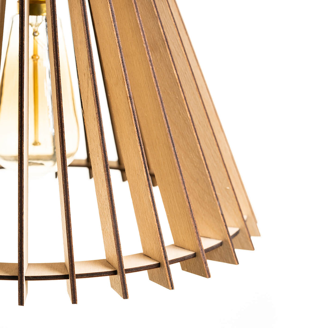 Benzor Birch Wood Shade Pendent Lamp