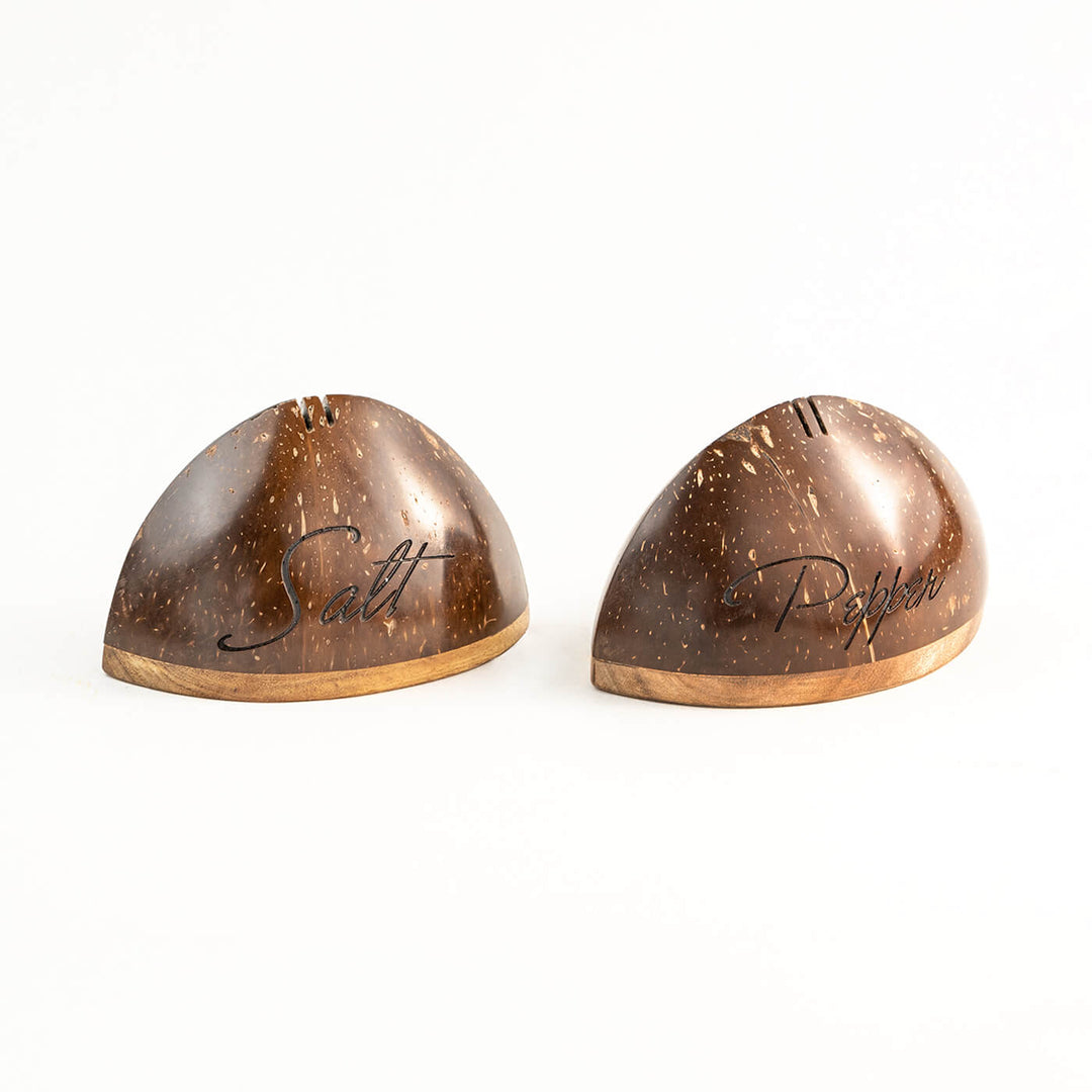 Coconut Shell Salt and Pepper Shakers - Set of 2
