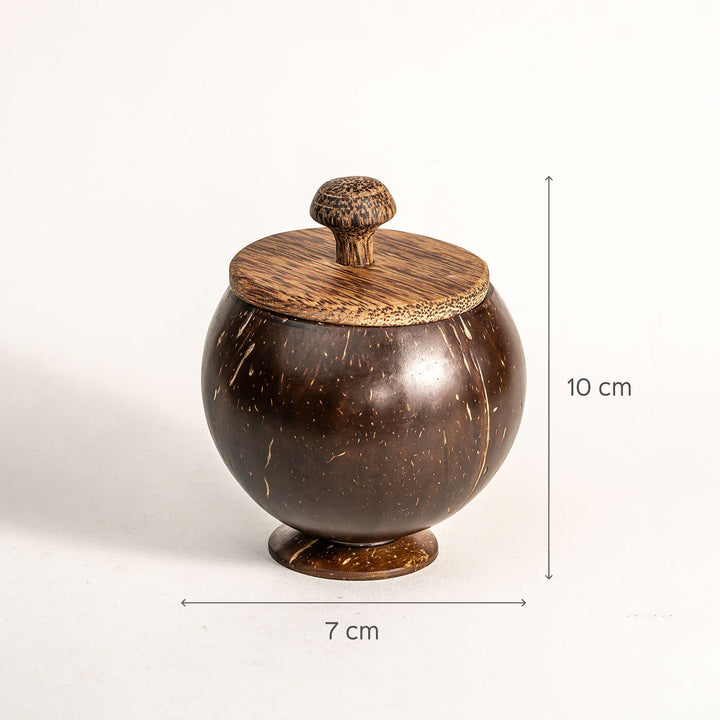 Personalized Coconut Shell Container with Lid and Spoon
