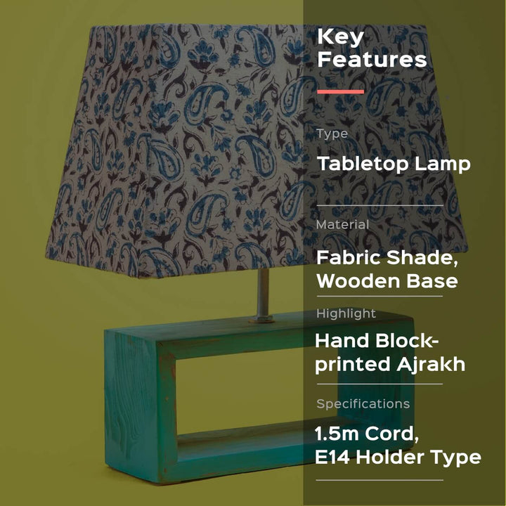 Handcrafted Ajrakh Fabric Lamp