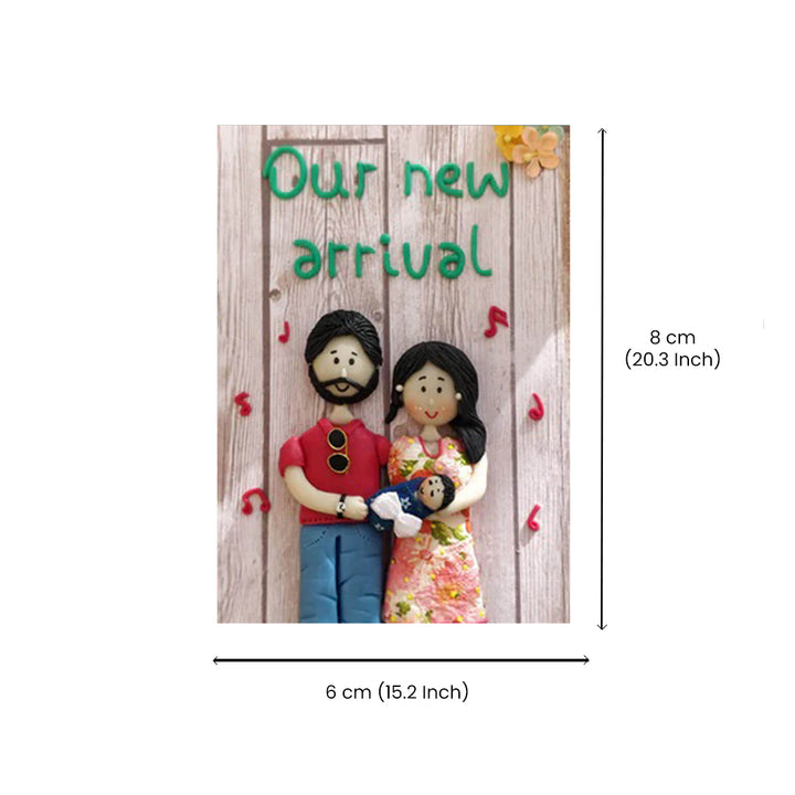 Clay Name Plate For Couples Our New Arrival - Dimension Chart with Front View
