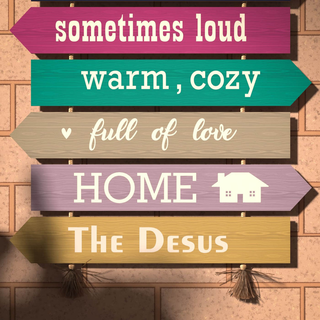 Welcome Board With Family Name - Mounted Wall Sign Close-up