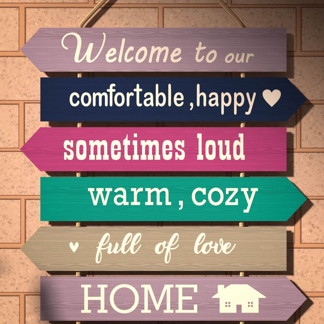 Welcome Board With Family Name - Hanging Display Front View