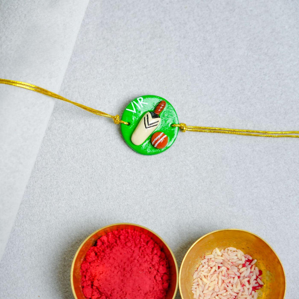 Handmade Personalized Rakhi Keychain With Roli Chawal 4 - Rakhi with Rakhi accessories