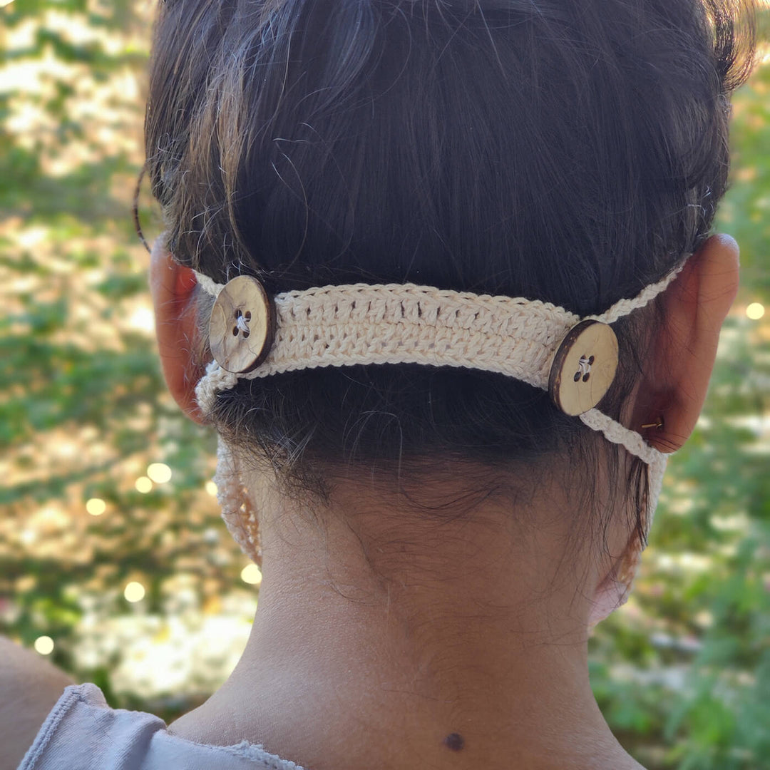 Off-White Crochet Mask