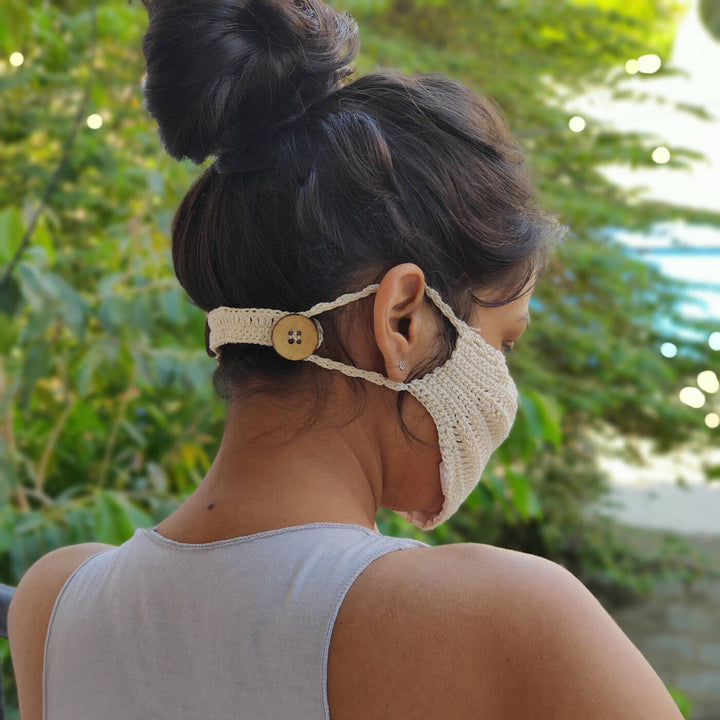 Off-White Crochet Mask