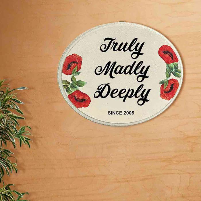 Decoupage Oval Wall Art For Valentine S - Mounted on Wall Displayed with Plant