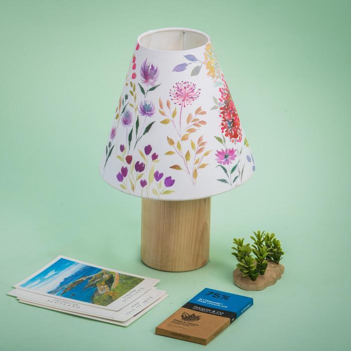 Handpainted Conical Tabletop Lamp