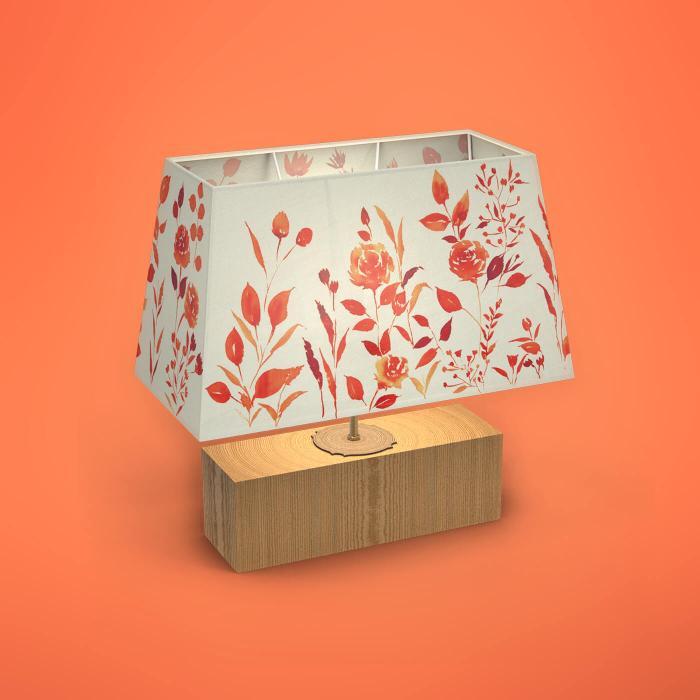Handpainted Rectangular Empire Lamp