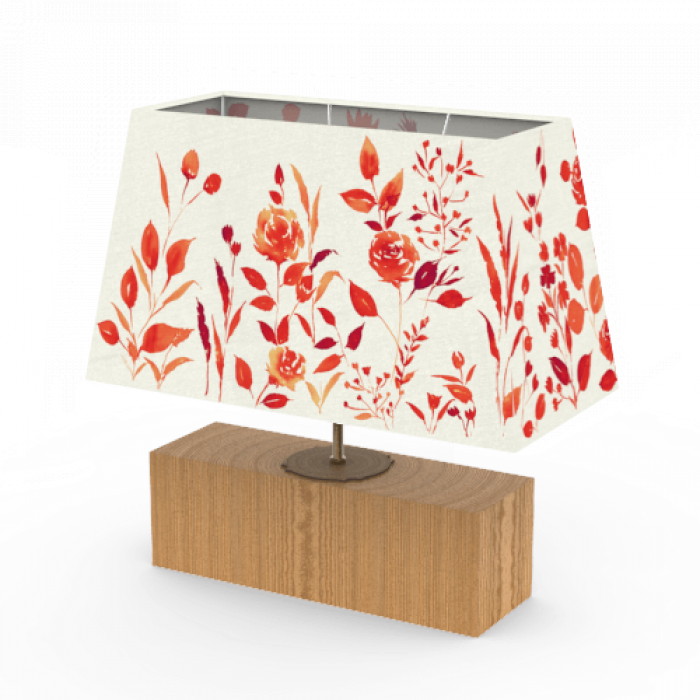 Handpainted Rectangular Empire Lamp