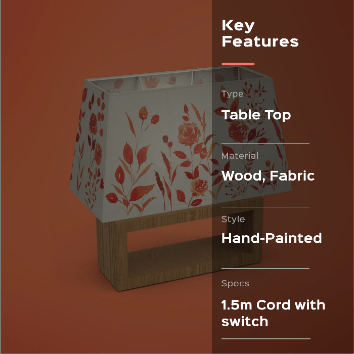Handpainted Rectangular Empire Lamp