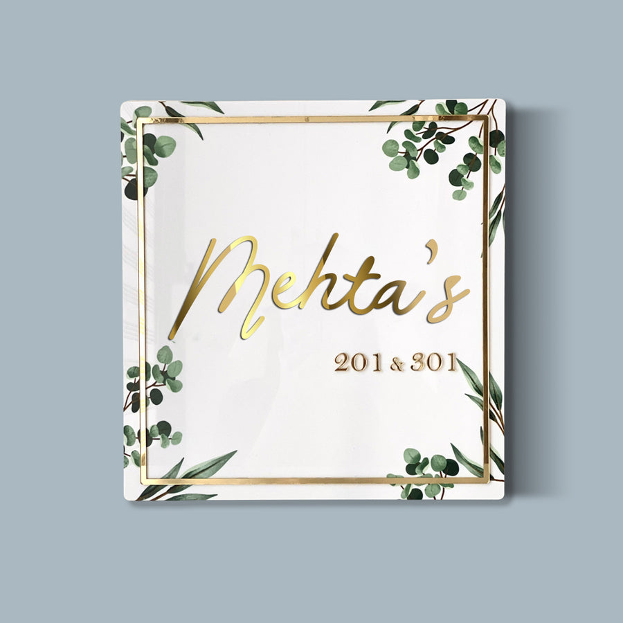 Personalised Acrylic Classy Name Plate - Front View with Name Personalization