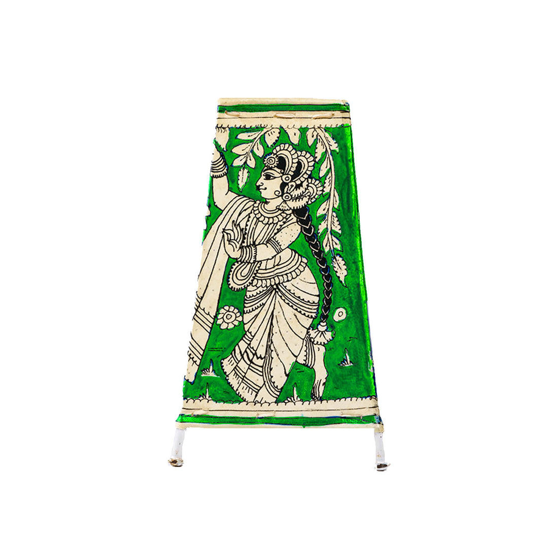 9 inch | Krishna Hand Painted Tholu Bommalata Medium Tabletop Lamp