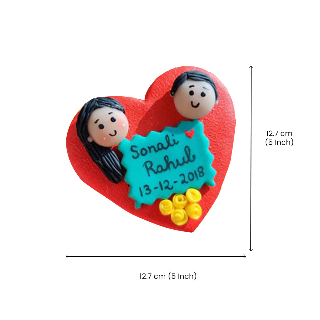 Handcrafted Clay Magnet for Couples