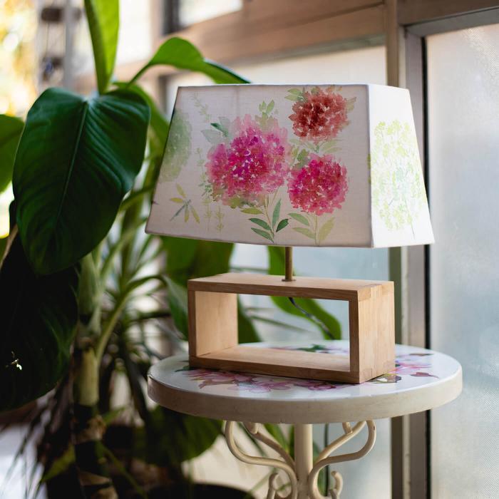 Handpainted Rectangular Empire Lamp