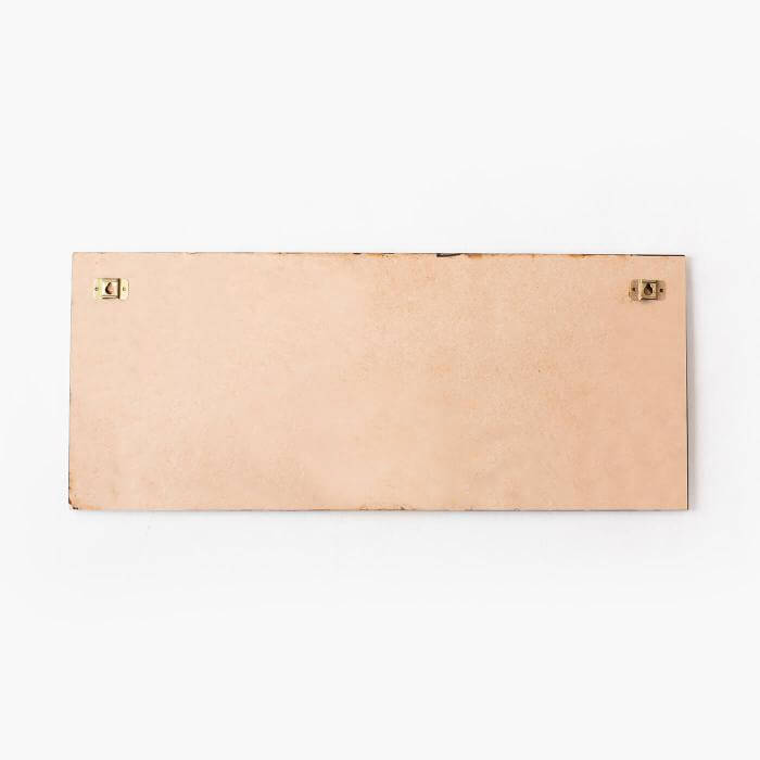 Rectangular Family Name Plate Black - Back View Showing Hanging Hardware