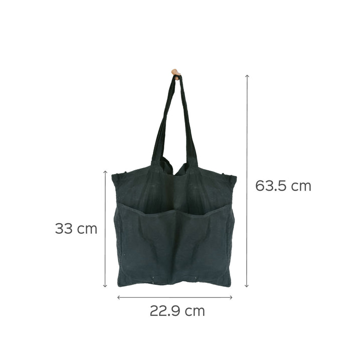 Premium Linen Tote Bag - Black